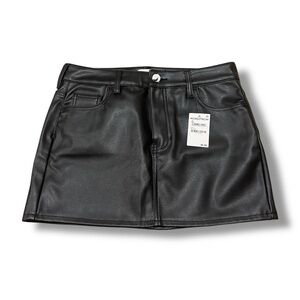 NWT PacSun Black Faux Leather Pocket Mini Skirt Nordstrom Sz 27